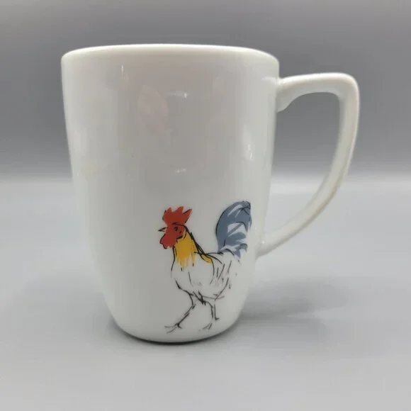 Vintage Set Of 2 Corelle Coordinates Mugs Country Dawn Rooster Coffee Tea Cup - Picture 3 of 10